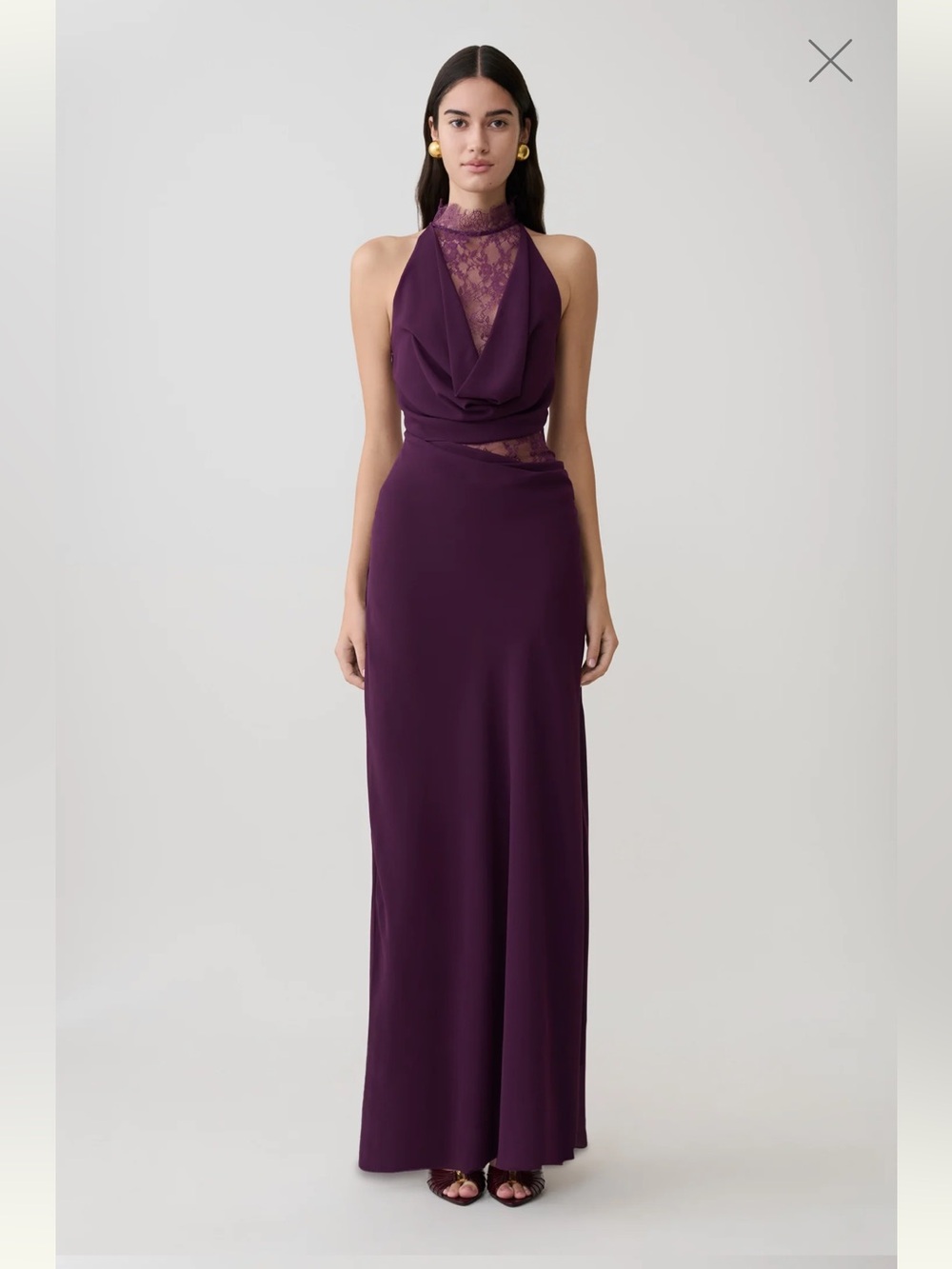 Meshki Arra Chiffon and Lace Maxi Dress